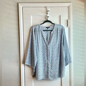 NYDJ Pintuck Blouse in Plus Size 1X - Great Condition - Gently Worn